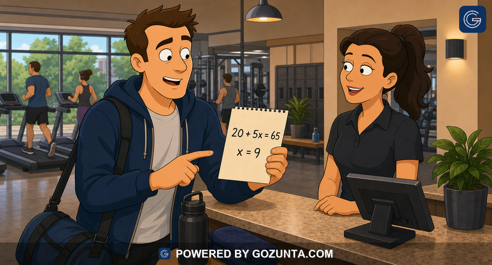 Branded illustration for Create and solve a one-variable linear equation from a short context.