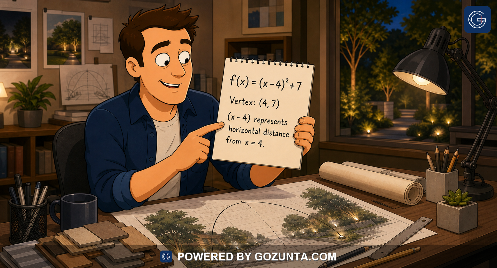 Branded illustration for Graph linear inequalities and systems of linear inequalities as half-plane solution regions.