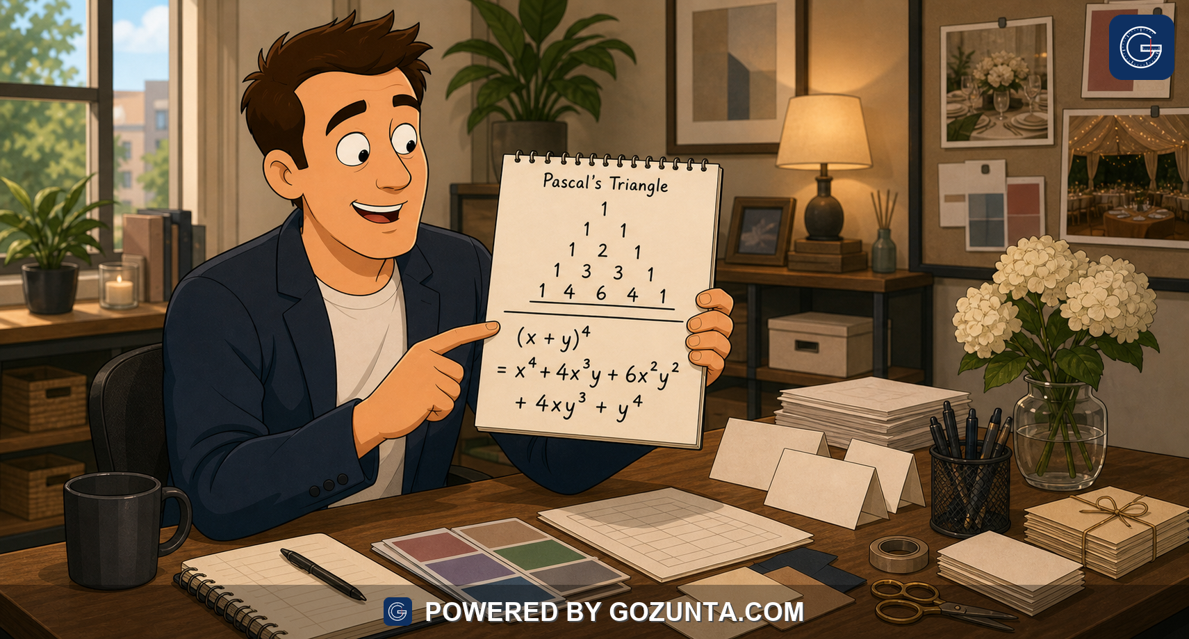 Branded illustration for Interpret key graph/table features of quadratic models in context.