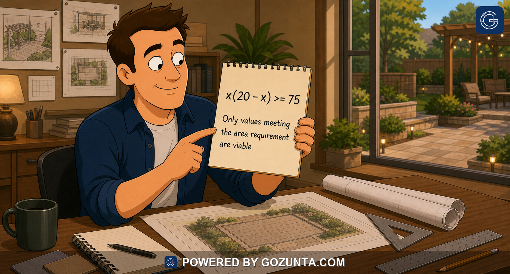 Branded illustration for Use factoring and completing the square to reveal zeros, extrema, and symmetry of quadratics.
